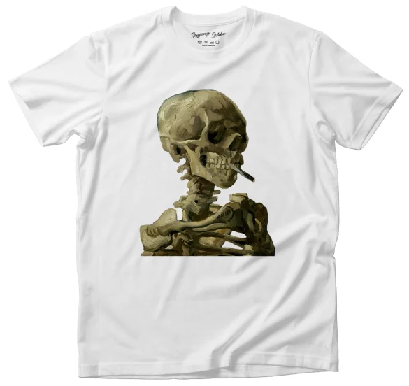 Koszulka Czaszka z palącym się papierosem Vincent Van Gogh