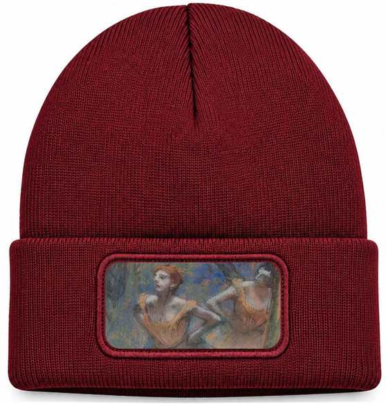 Czapka zimowa Dwie tancerki Edgar Degas – bordowa