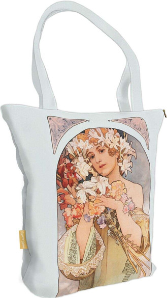 Torba na ramię shopper Kwiat Alfons Mucha