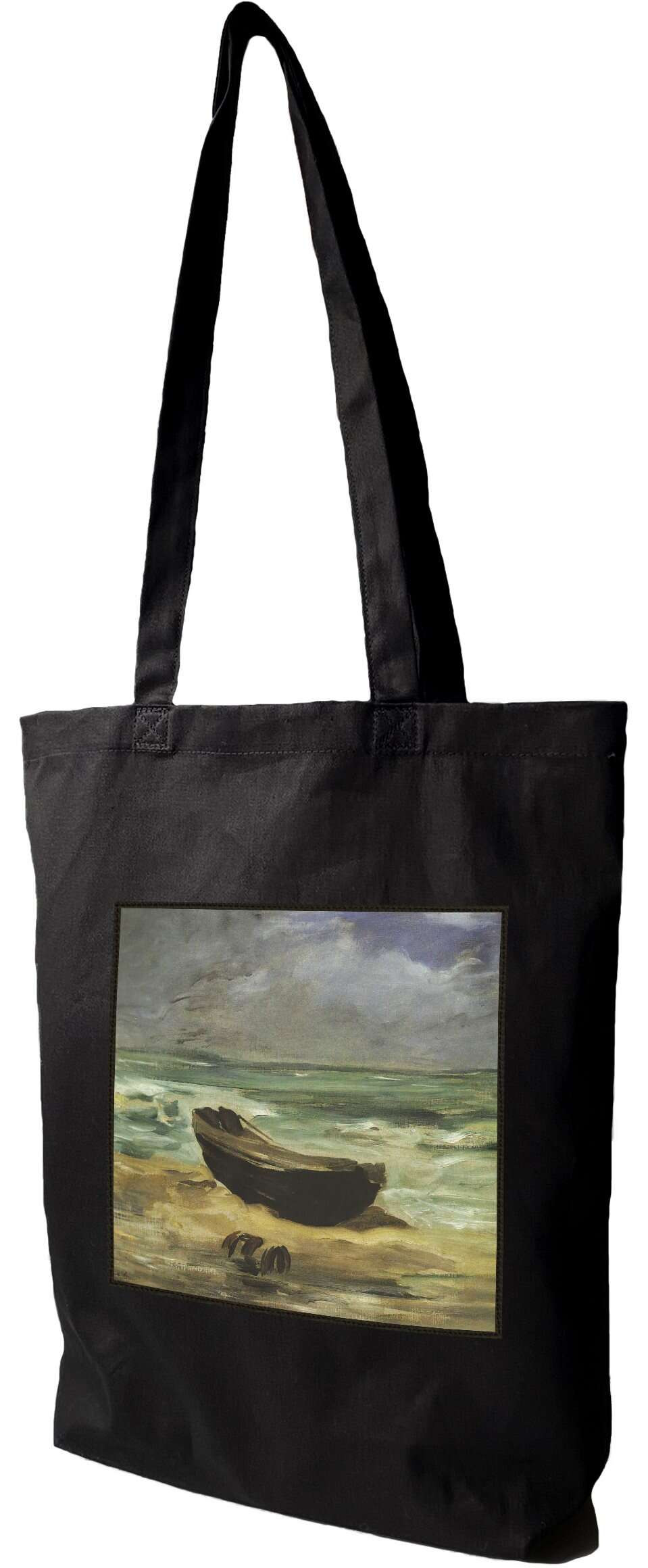 Torba z naszywką Marée montante Édouard Manet, Czarna