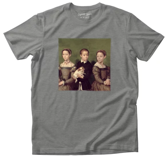 Koszulka z naszywką Troje dzieci z psem Sofonisba Anguissola