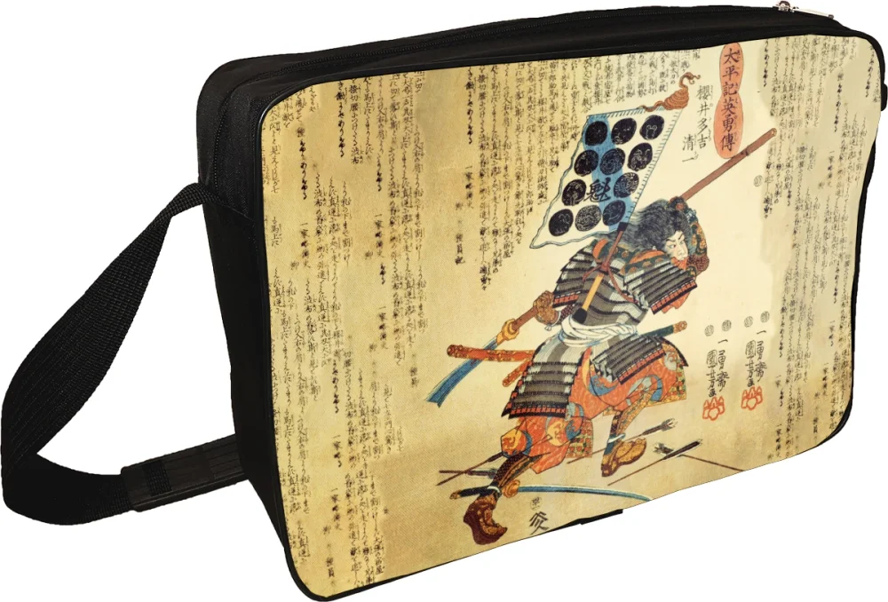 Torba na ramię Samuraj Kiyokazu z naginatą Utagawa Kuniyoshi