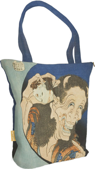 Torba na ramię shopper Śmiejący się Demon Katsushika Hokusai