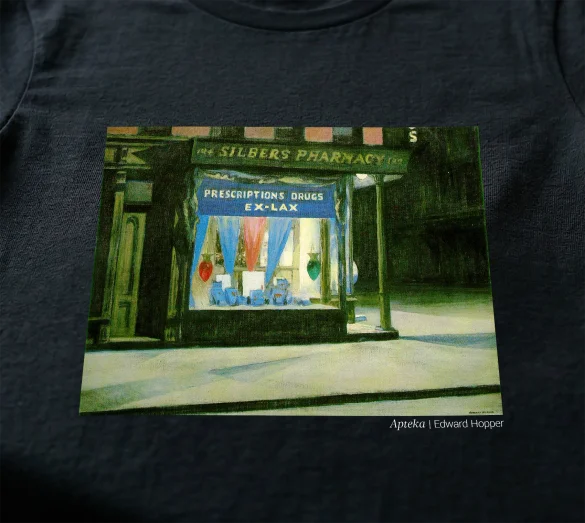 Koszulka z nadrukiem Apteka Edward Hopper