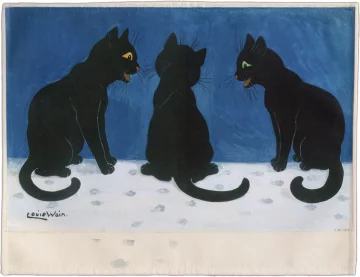 Podkładka na stół Czarne koty na śniegu Louis Wain
