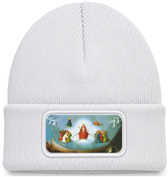 Czapka zimowa Sąd Ostateczny Hieronim Bosch – biała