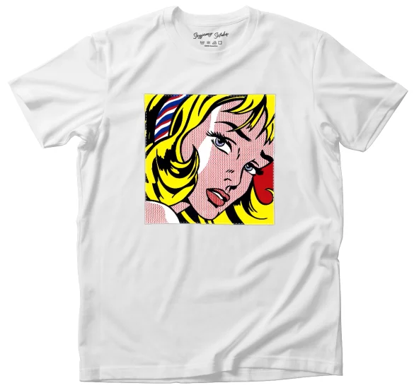 Koszulka z naszywką Girl with Hair Ribbon Roy Lichtenstein