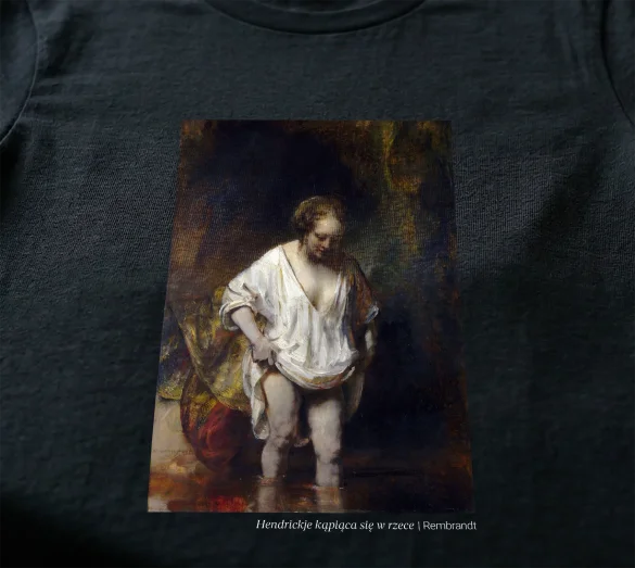 Koszulka z nadrukiem Hendrickje kąpiąca się w rzece Rembrandt