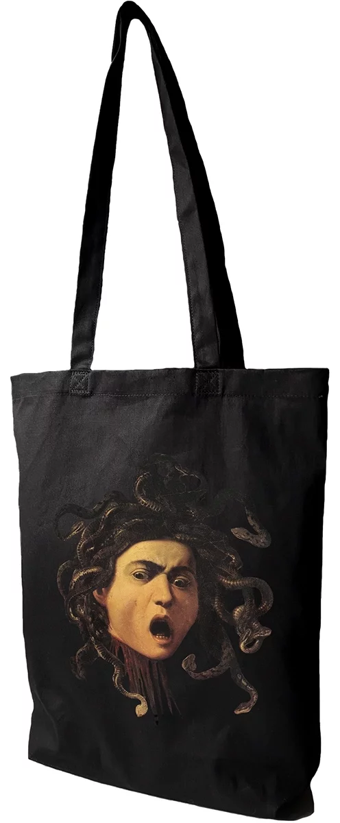 Torba bawełniana Głowa meduzy Caravaggio, Czarna