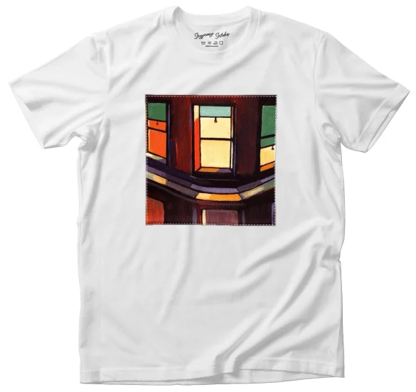 Koszulka z naszywką Okna nocne Edward Hopper