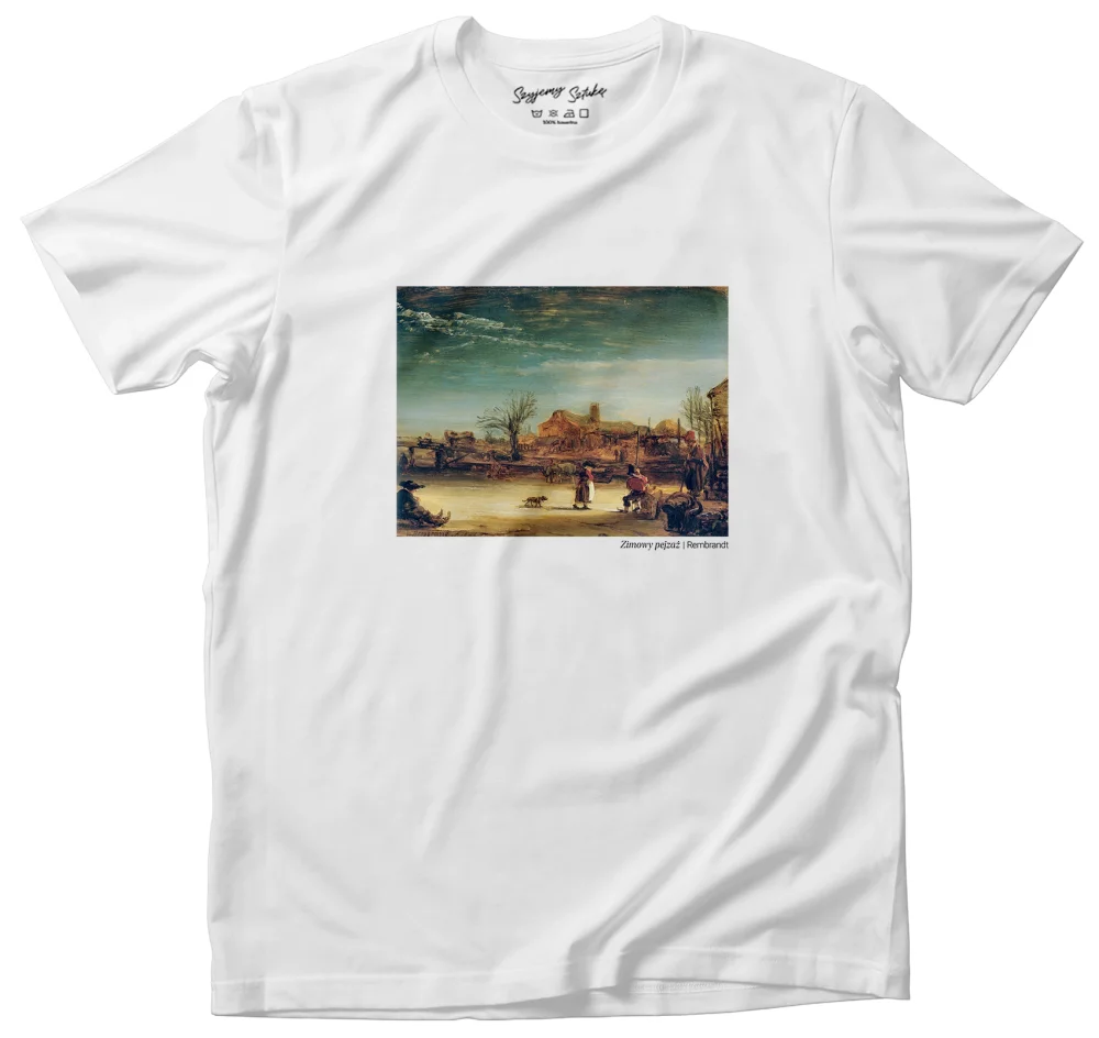 Koszulka z nadrukiem Zimowy pejzaż Rembrandt