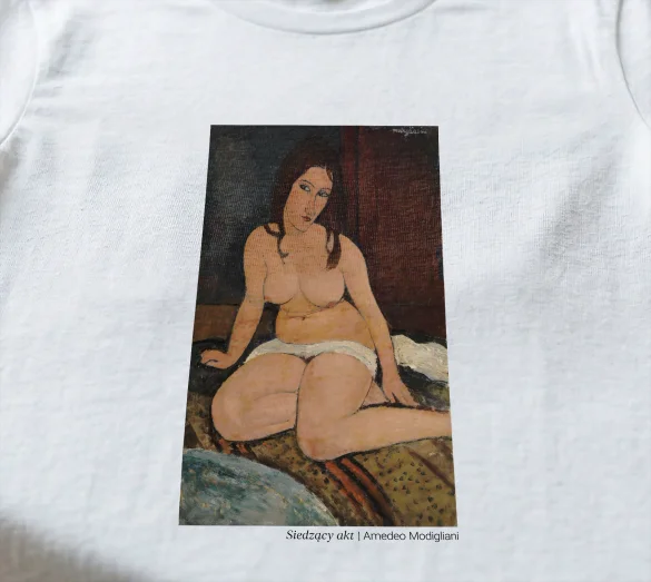 Koszulka z nadrukiem Siedzący akt Amedeo Modigliani
