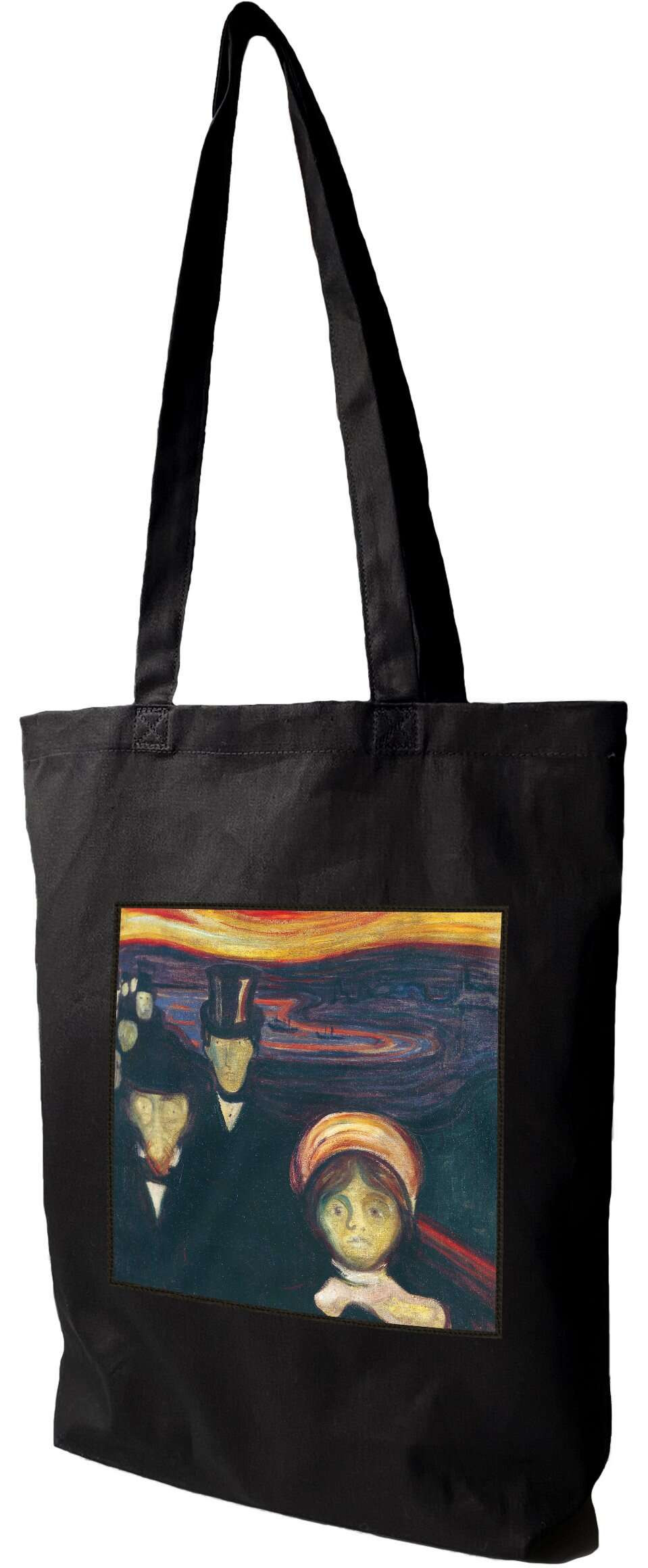 Torba z naszywką Anxiety (Lęk) Edvard Munch, Czarna