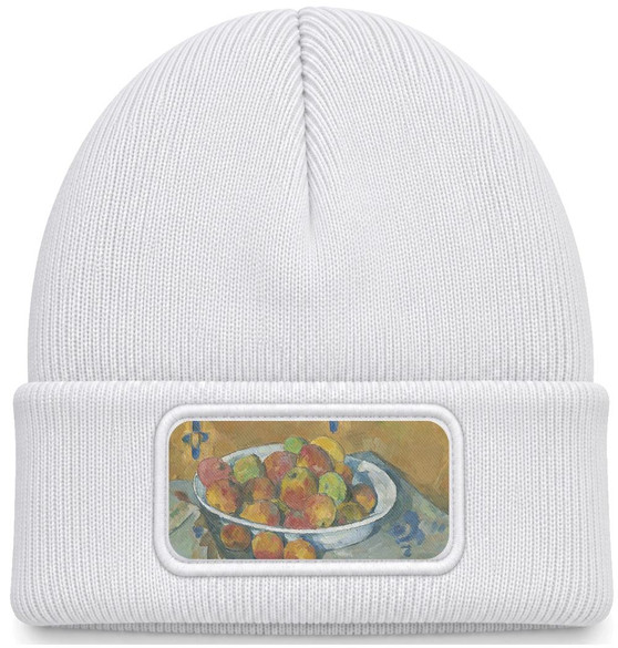 Czapka zimowa Talerz Jabłek Paul Cezanne – biała