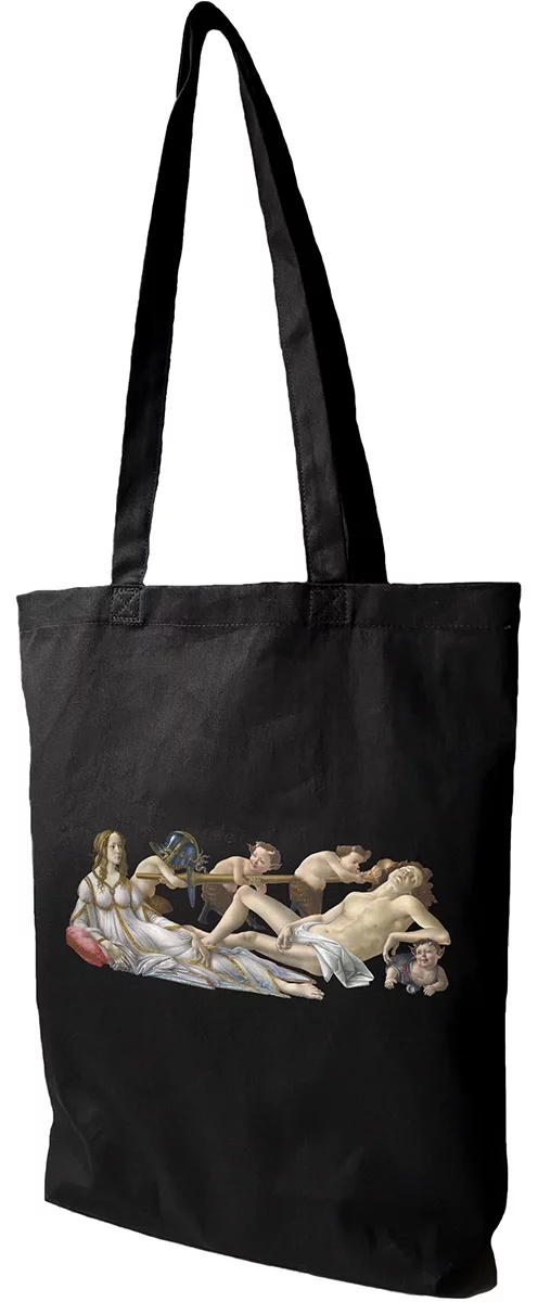 Torba bawełniana Wenus i Mars Sandro Botticelli, Czarna
