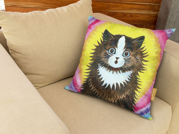 Poduszka Kot w tęczy Louis Wain