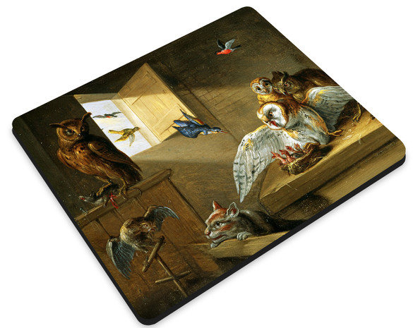 Podkładka Rodzina sów, innych ptaków i kota Jan van Kessel (starszy) 36x29cm
