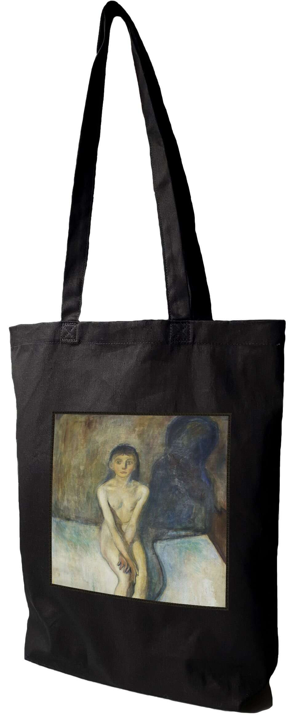 Torba z naszywką Puberty (Dojrzewanie) Edvard Munch, Czarna