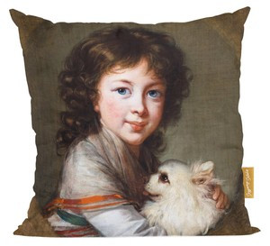 Poduszka Portret Elżbiety Mniszchówny z pieskiem Élisabeth Vigée-Lebrun