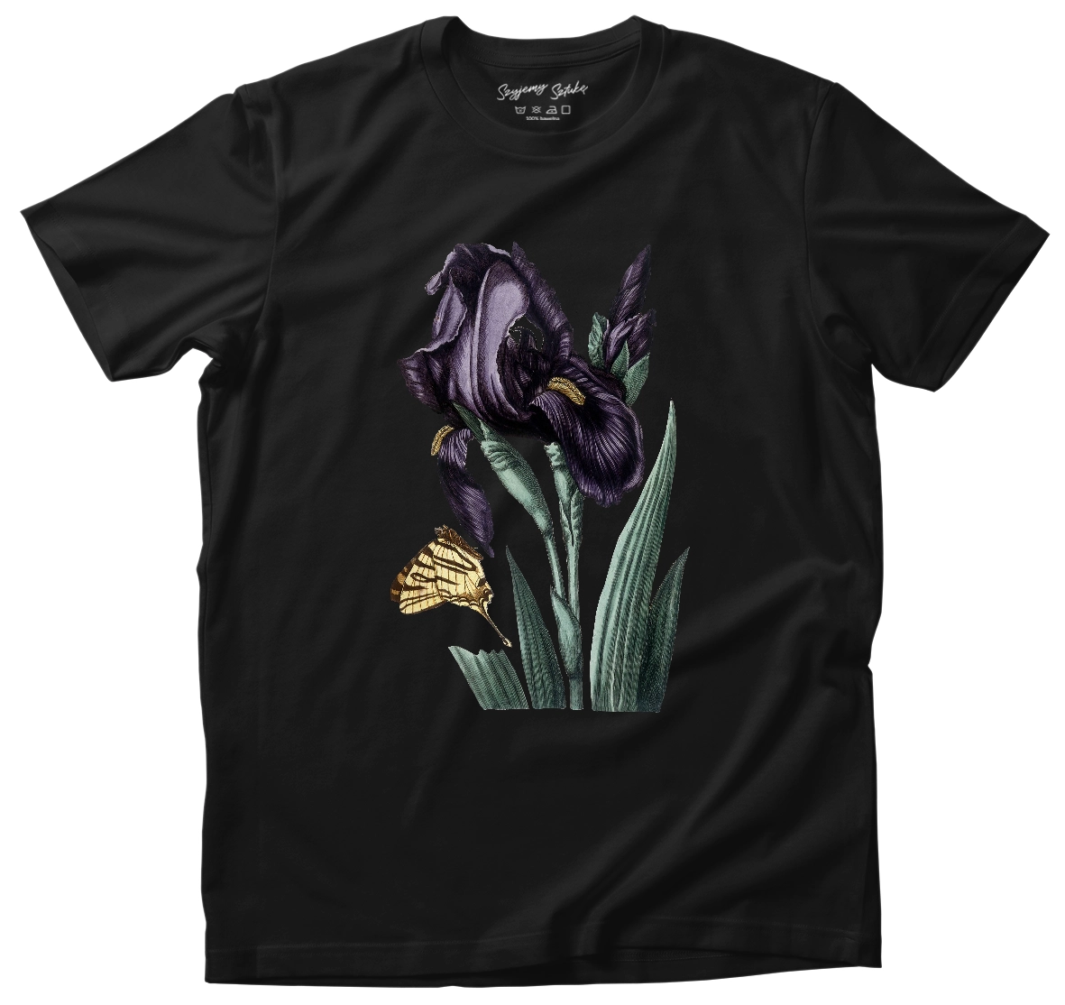 Koszulka Irys szerokolistny Maria Sibylla Merian– koszulka z nadrukiem obrazu, t-shirt ze sztuką