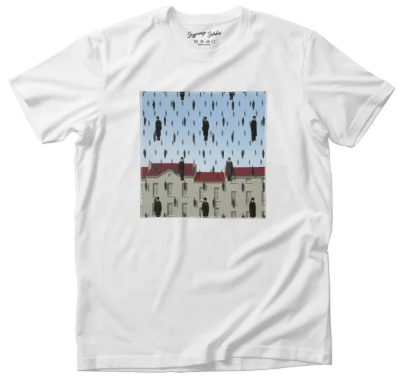 Koszulka z naszywką Spadanie René Magritte