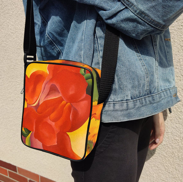 Torba listonoszka czerwona kanna Georgia O’Keeffe