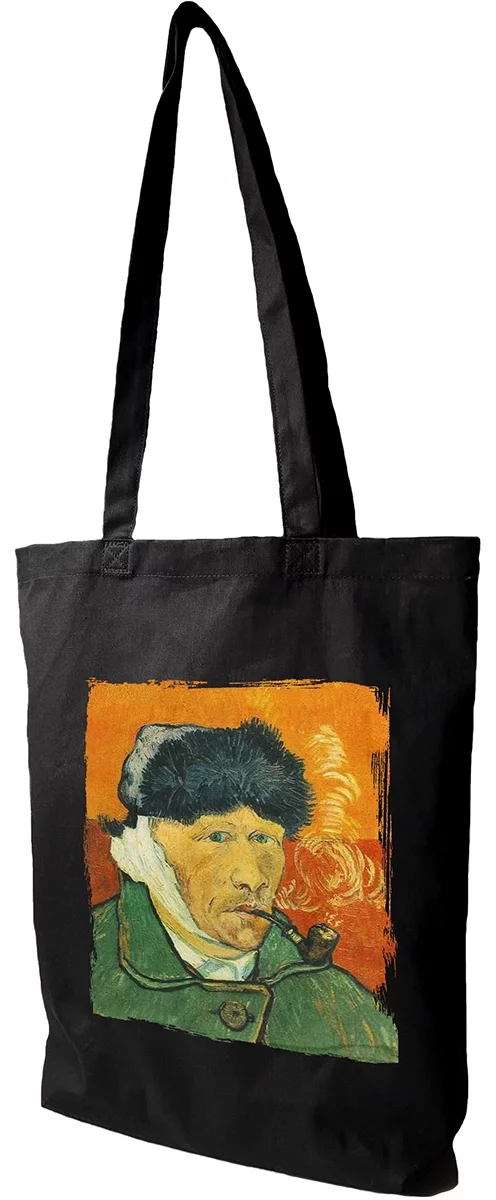 Torba bawełniana Autoportret z zabandażowanym uchem Vincent Van Gogh, Czarna