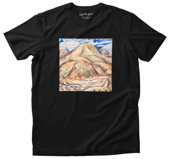 Koszulka z naszywką Krajobraz nr 3, Kopalnie gotówki, Nowy Meksyk Marsden Hartley