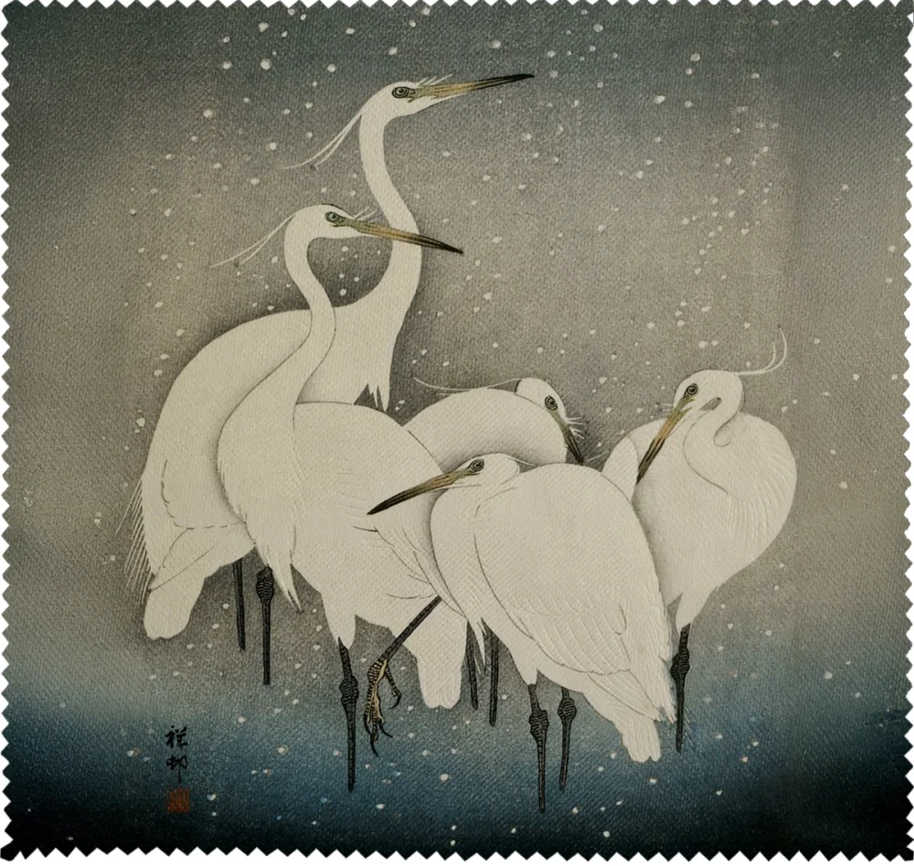 Ściereczka do okularów Grupa czapli Ohara Koson