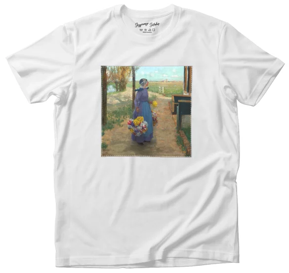 Koszulka z naszywką Kwietna dziewczyna w Holandii George Hitchcock