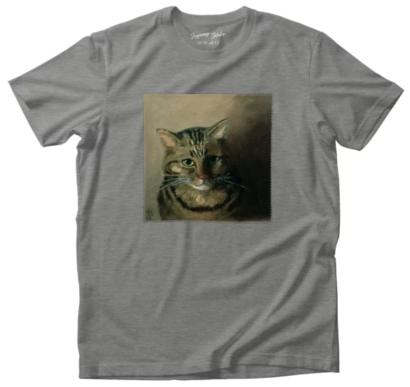 Koszulka z naszywką Studium głowy kota tabby Louis Wain