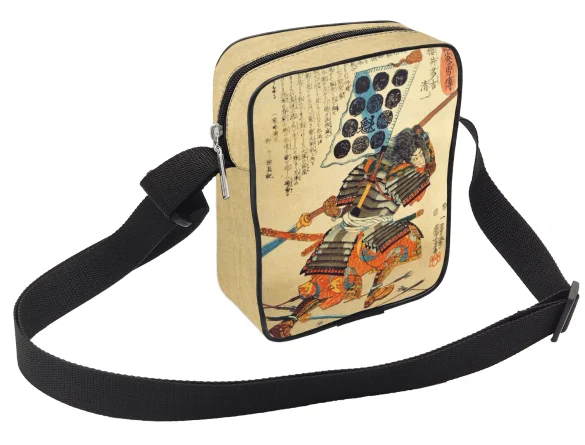 Torba Listonoszka Sakuri Takichi Kiyokazu podczas wyprowadzania ciosu swoją Naginatą Utagawa Kuniyoshi