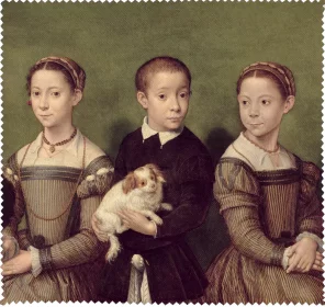 Ściereczka do okularów Troje dzieci z psem Sofonisba Anguissola