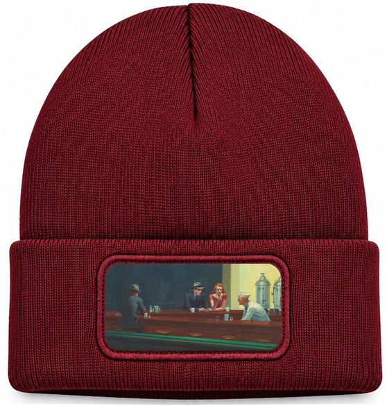 Czapka zimowa Nocne marki Edward Hopper – bordowa
