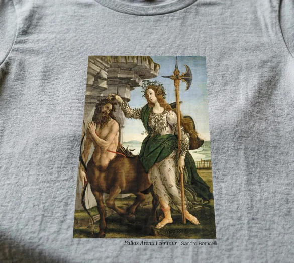 Koszulka z nadrukiem Pallas Atena i centaur Sandro Botticelli