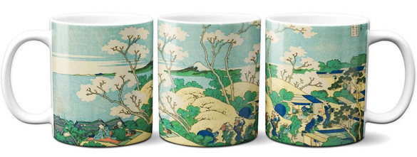 Kubek Wzgórze Goten w Shinagawa nad Tokaido Katsushika Hokusai