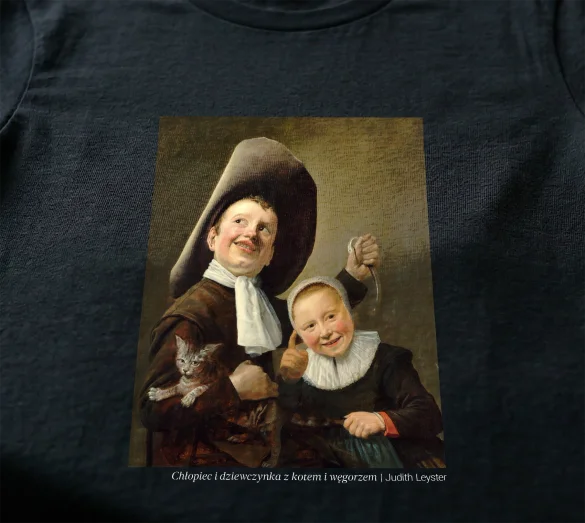 Bluzka damska Chłopiec i dziewczynka z kotem i węgorzem Judith Leyster