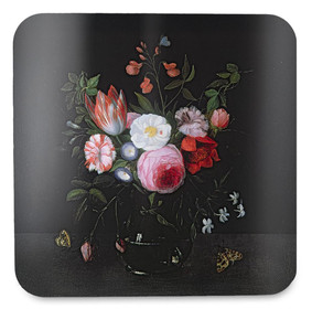 Podkładka pod kubek Wiosenne kwiaty w szklanym wazonie Jan van Kessel (starszy)