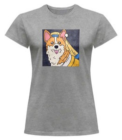 Bluzka damska z naszywką DOG PARODY: Dziewczyna z perłą