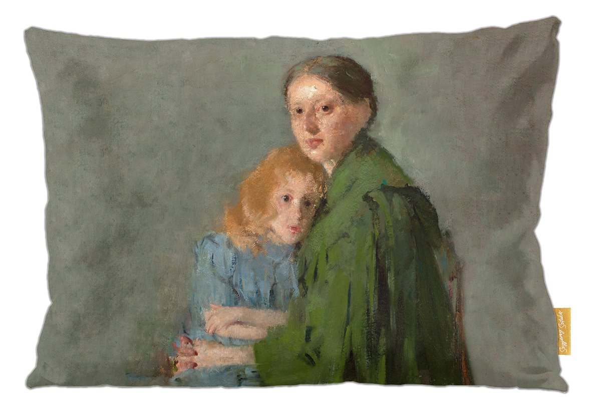 Poduszka dekoracyjna na prezent z obrazem Portret kobiety z małą dziewczynką (Matka z dzieckiem) Olga Boznańska Szyjemy Sztukę