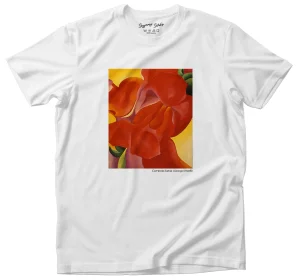 Koszulka z nadrukiem czerwona kanna Georgia O’Keeffe
