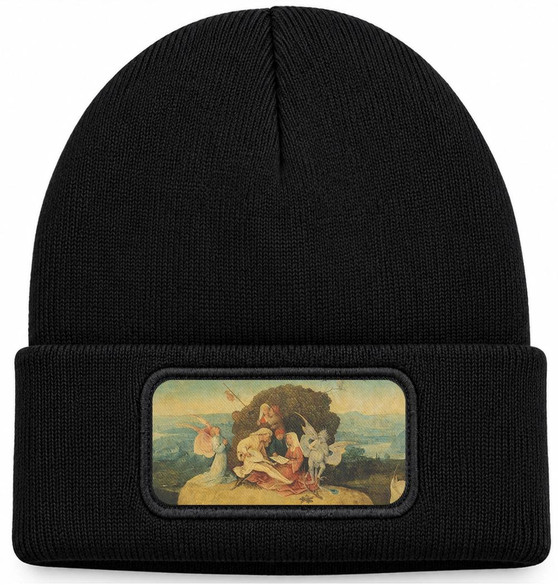 Czapka zimowa Tryptyk woźnicy Hieronim Bosch – czarna