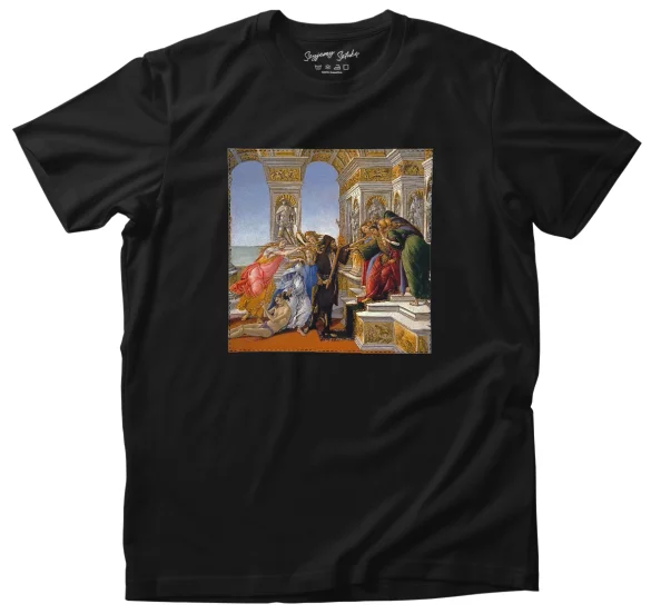 Koszulka z naszywką Oszczerstwo według Apellesa Sandro Botticelli