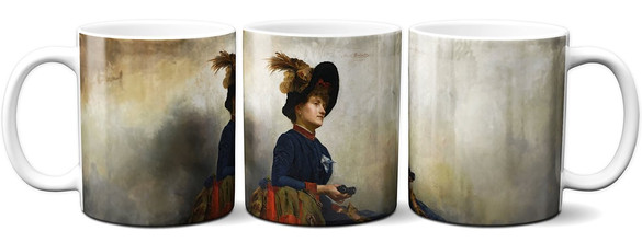 Kubek Kobieta z lornetką Anna Bilińska-Bohdanowiczowa