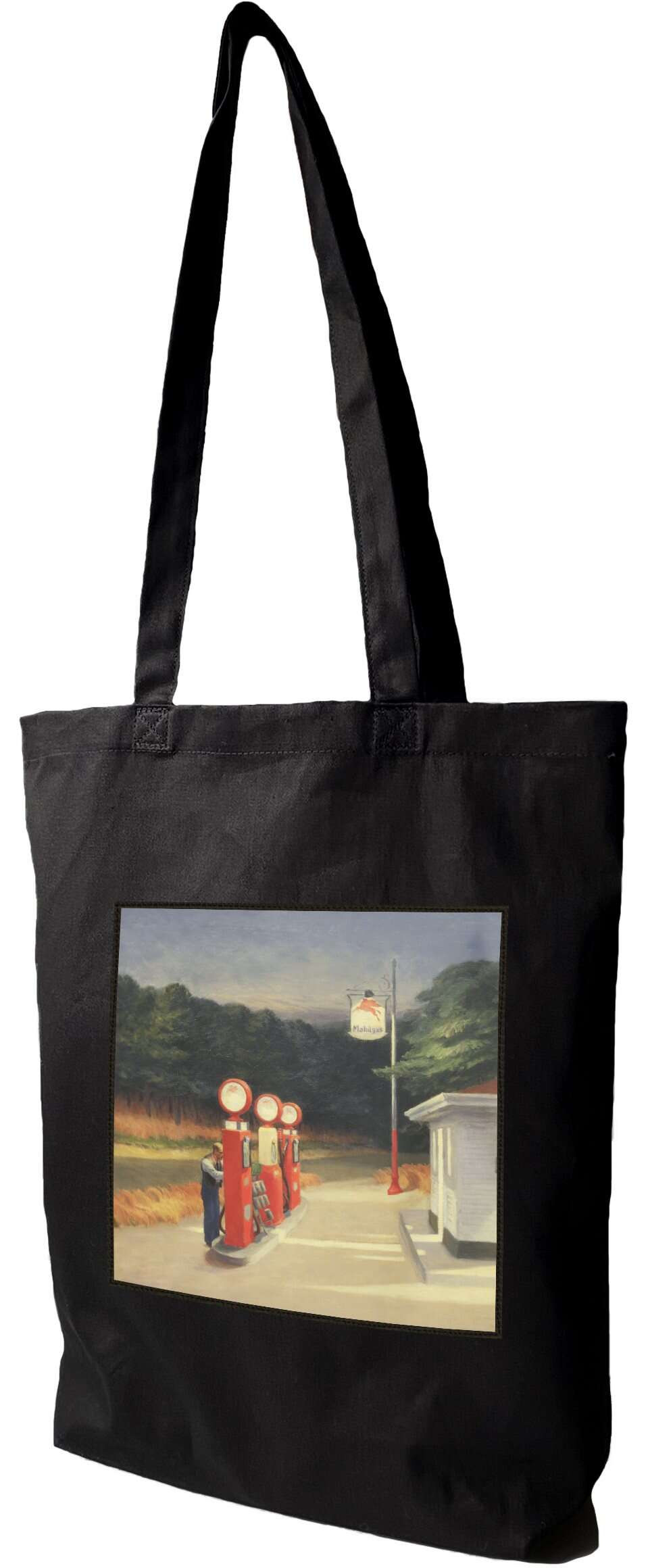 Torba z naszywką Benzyna Edward Hopper, Czarna