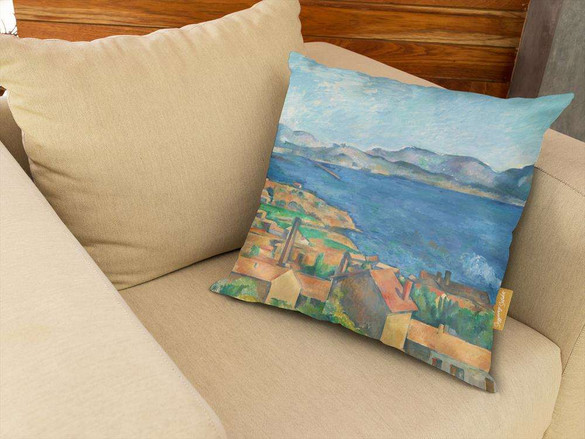 Poduszka Zatoka Marsylii widziana z L​ ​Estaque​ 1885​ Paul Cezanne