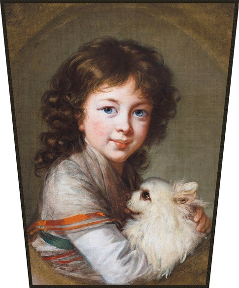 Ekran Portret Elżbiety Mniszchówny z pieskiem Élisabeth Vigée-Lebrun