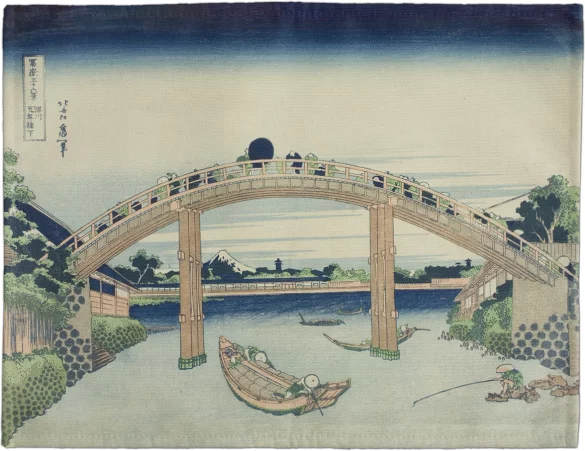 Podkładka na stół Pod mostem Mannen w Fukagawa Katsushika Hokusai