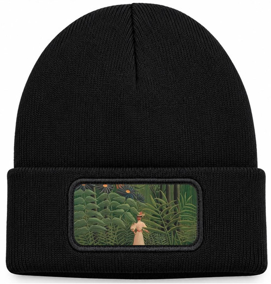 Czapka zimowa Woman Walking in an Exotic Forest Henri Rousseau – czarna