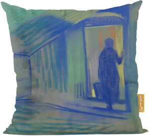 Poduszka Alte Frau beim Betreten von Schloss Pretzfeld (Stara kobieta wchodząca do zamku Pretzfeld) Curt Herrmann